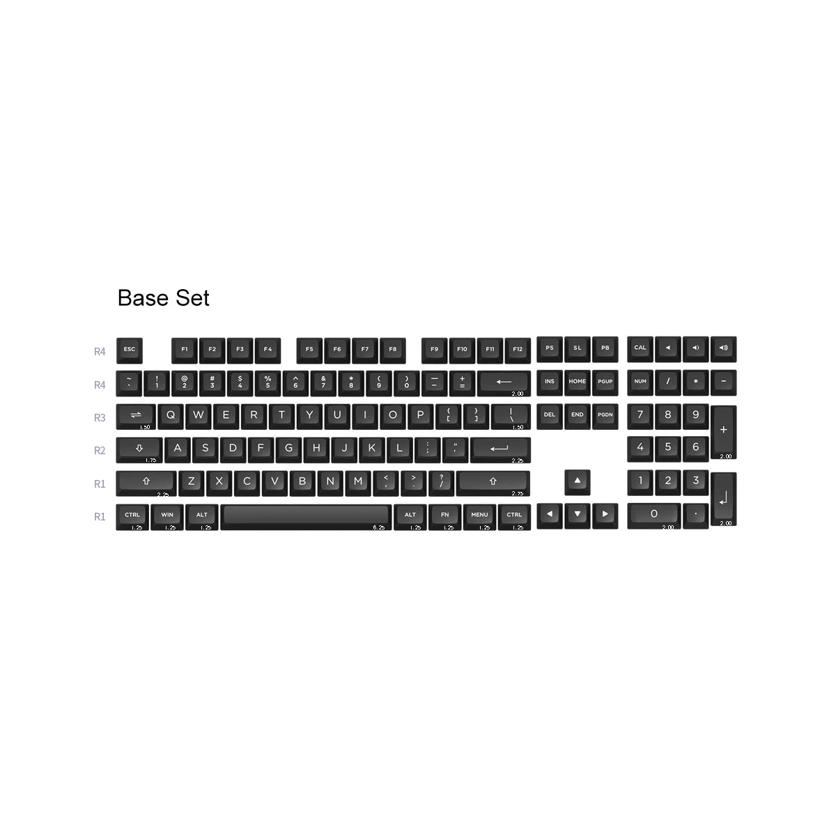 Akko Black & Silver Keycap Set Doubleshot PBT