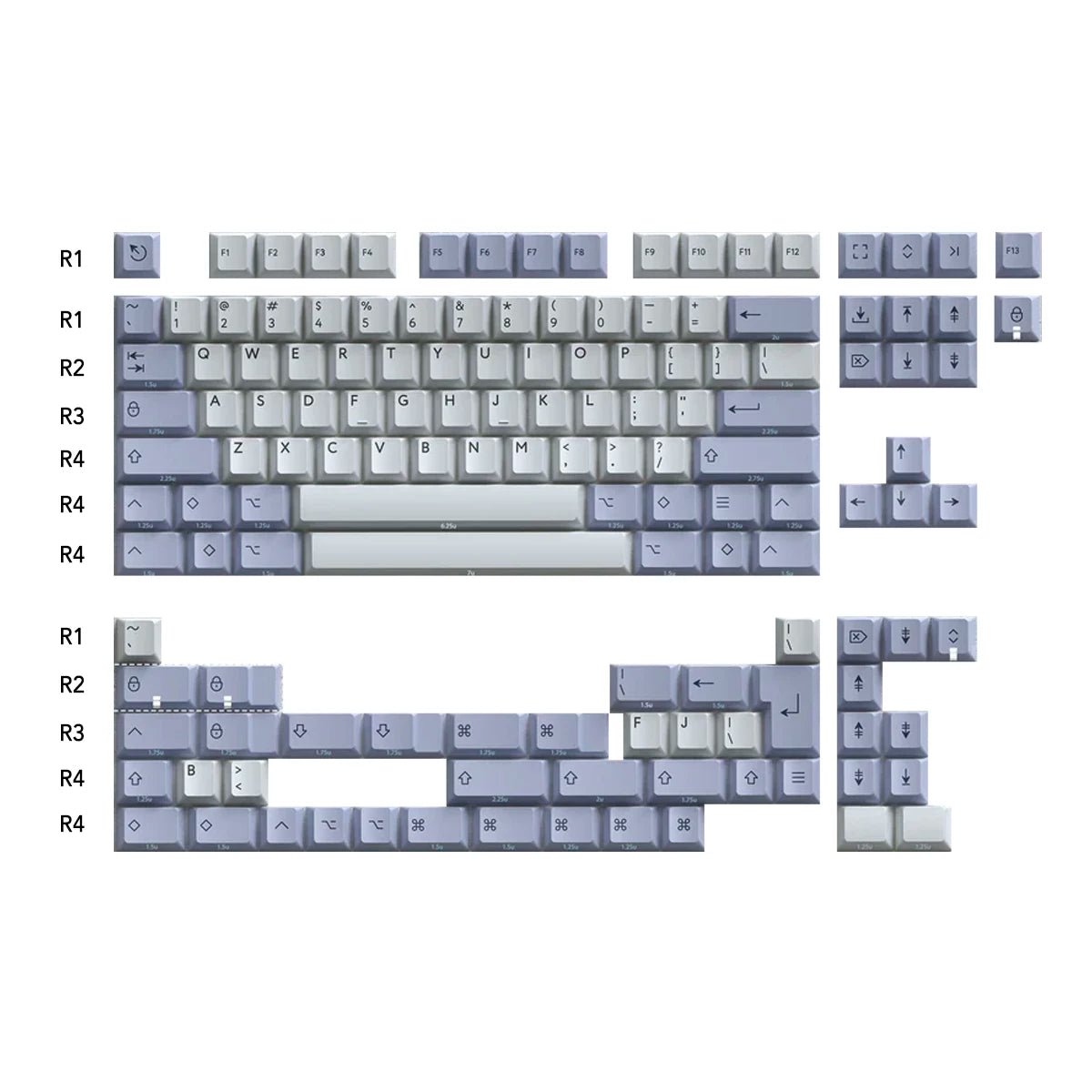 PBTfans Spark Light Keycap Set Doubleshot PBT