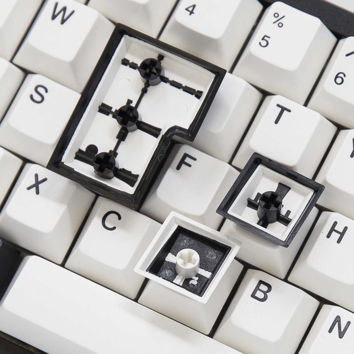 EnjoyPBT Black & White Keycap Set Doubleshot ABS