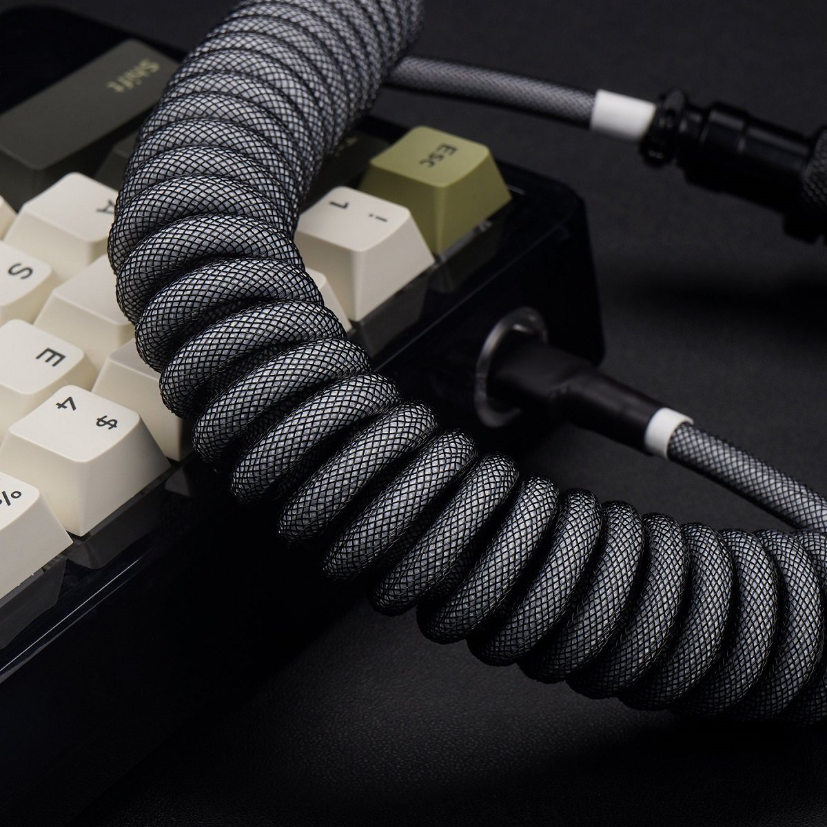 KBDfans Black Grey Handmade USB-C Cable