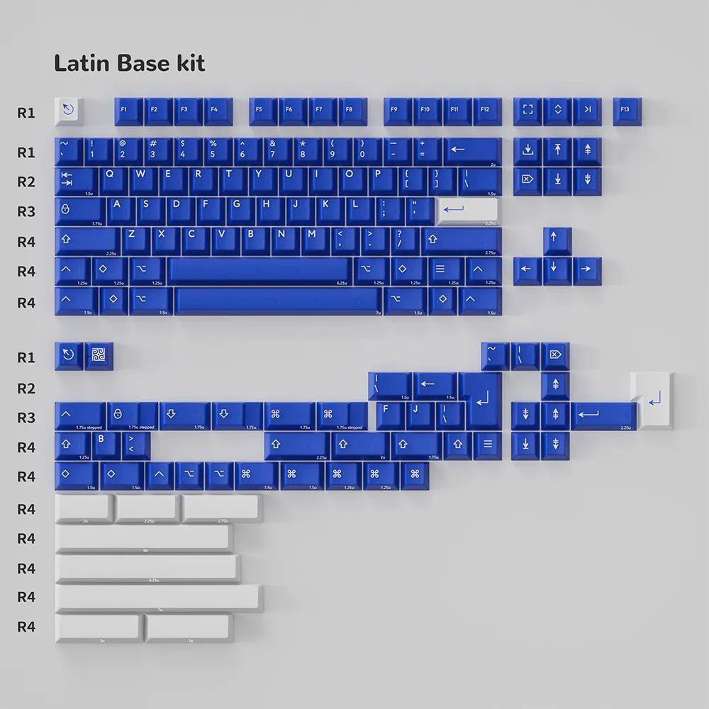 PBTfans Klein Blue R2 Keycap Set Doubleshot ABS