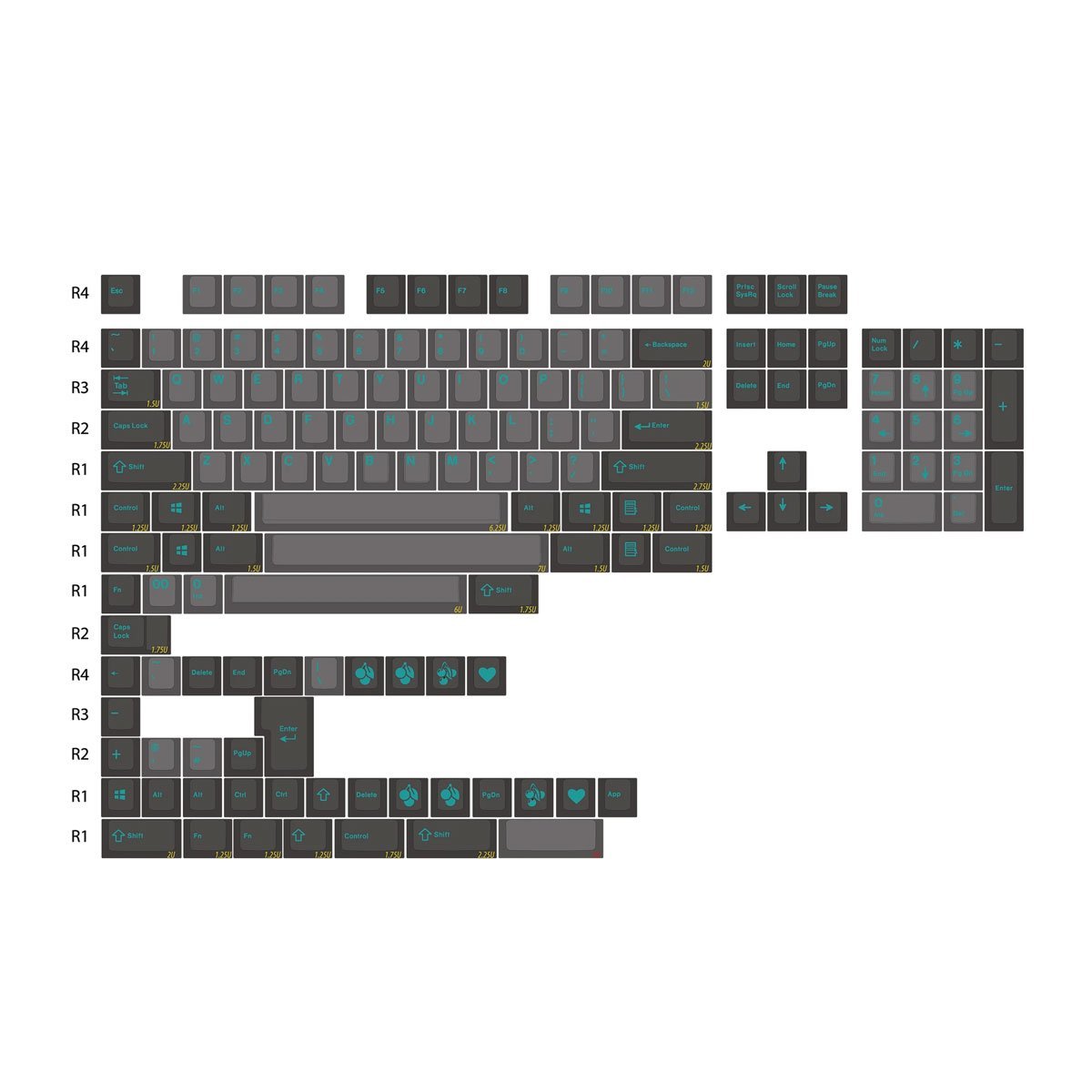 EnjoyPBT Sky Dolch Keycap Set Doubleshot ABS