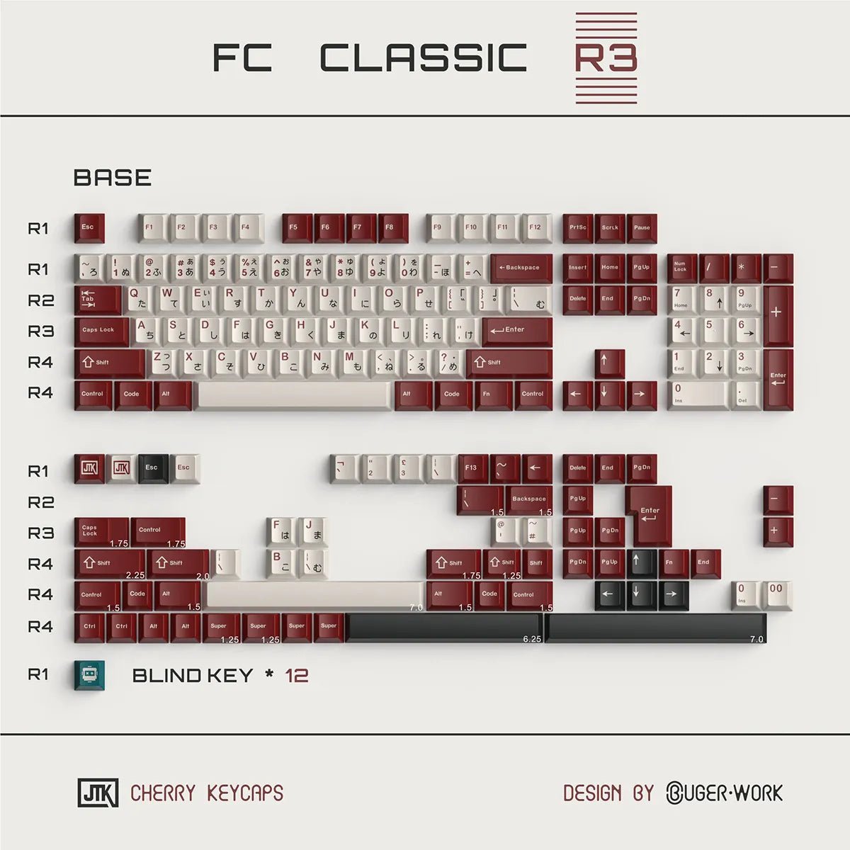 JTK Classic FC R3 Keycap Set