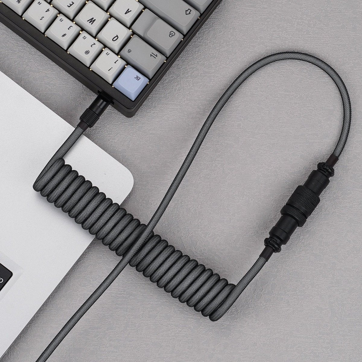 KBDfans Grey Black Handmade USB-C Cable