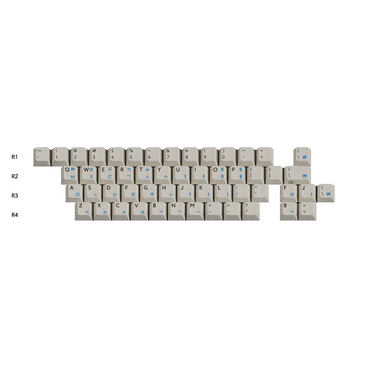 PBTfans Classic Hangul Keycap Set Doubleshot ABS