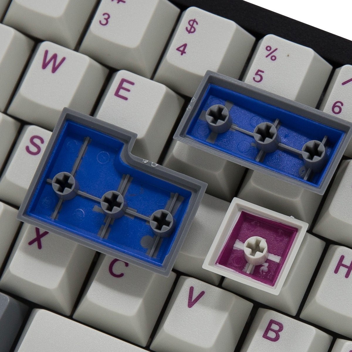 EnjoyPBT Grey White Keycap Set Doubleshot ABS