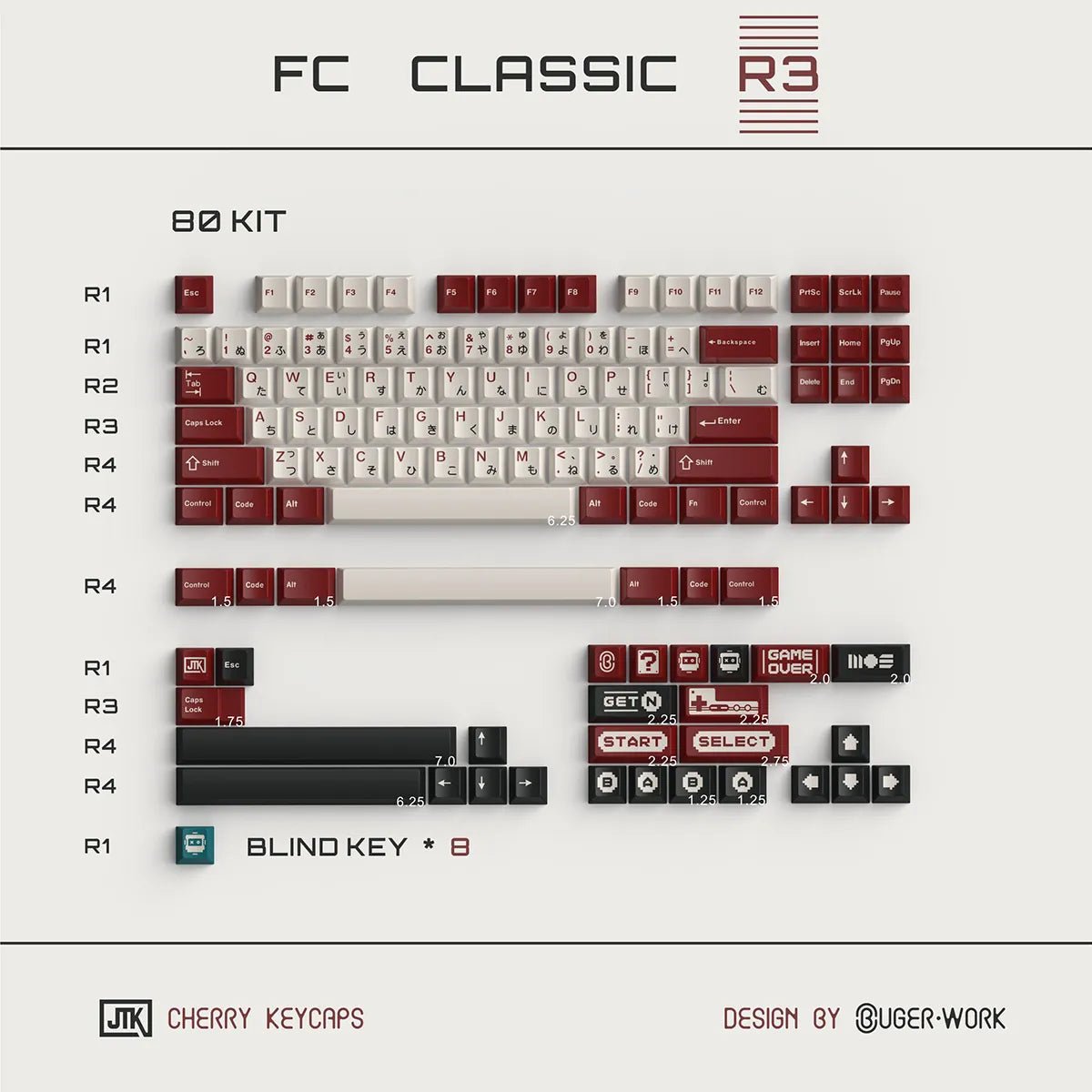 JTK Classic FC R3 Keycap Set