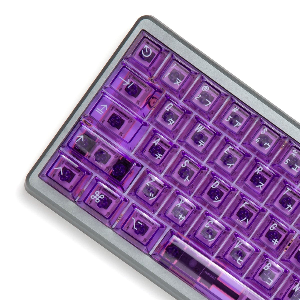 KBDfans Clear 2048 Purple Keycap Set UV Polycarbonate