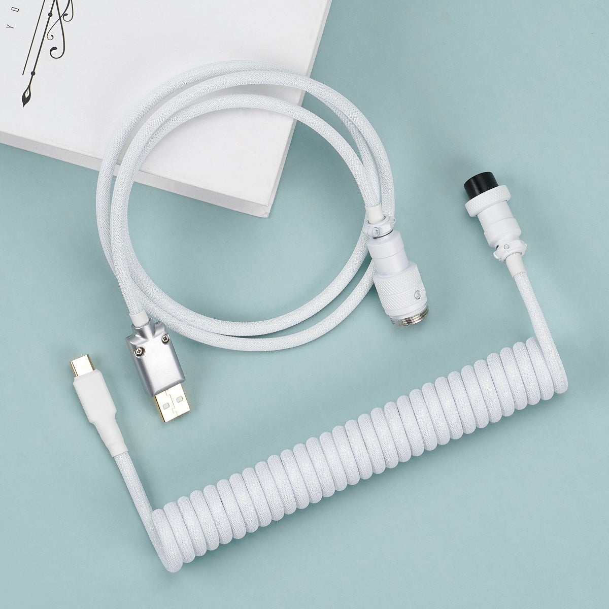 KBDfans Flash White Custom Handmade USB-C Cable