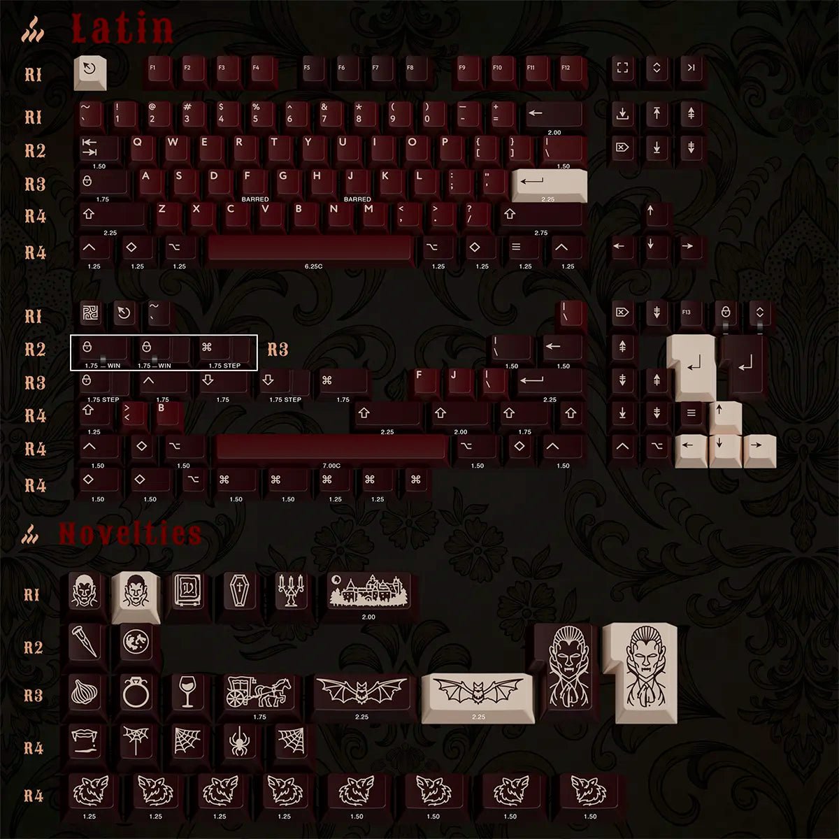 PBTfans Count Dracula Keycap Set