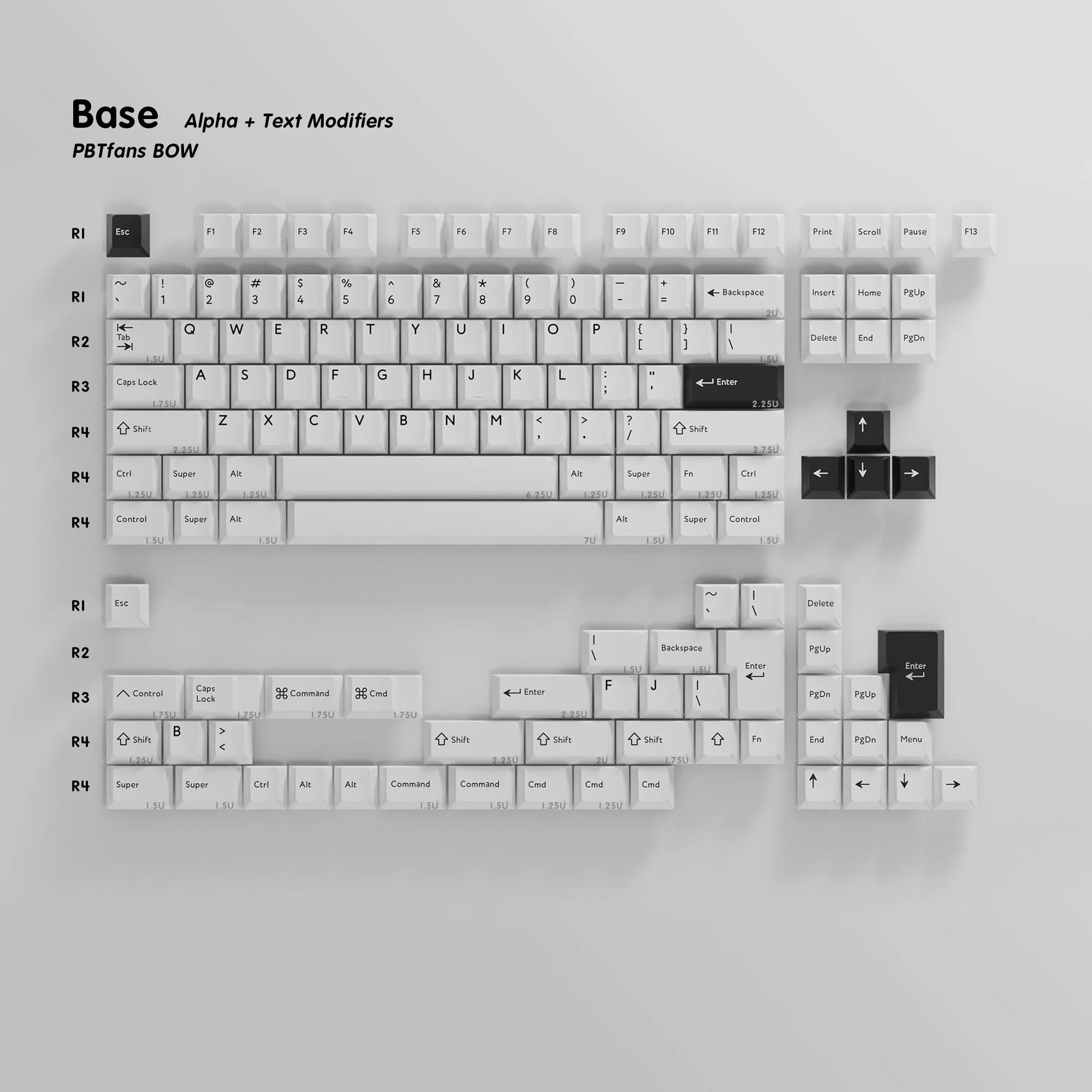 PBTfans BOW Keycap Set Doubleshot PBT