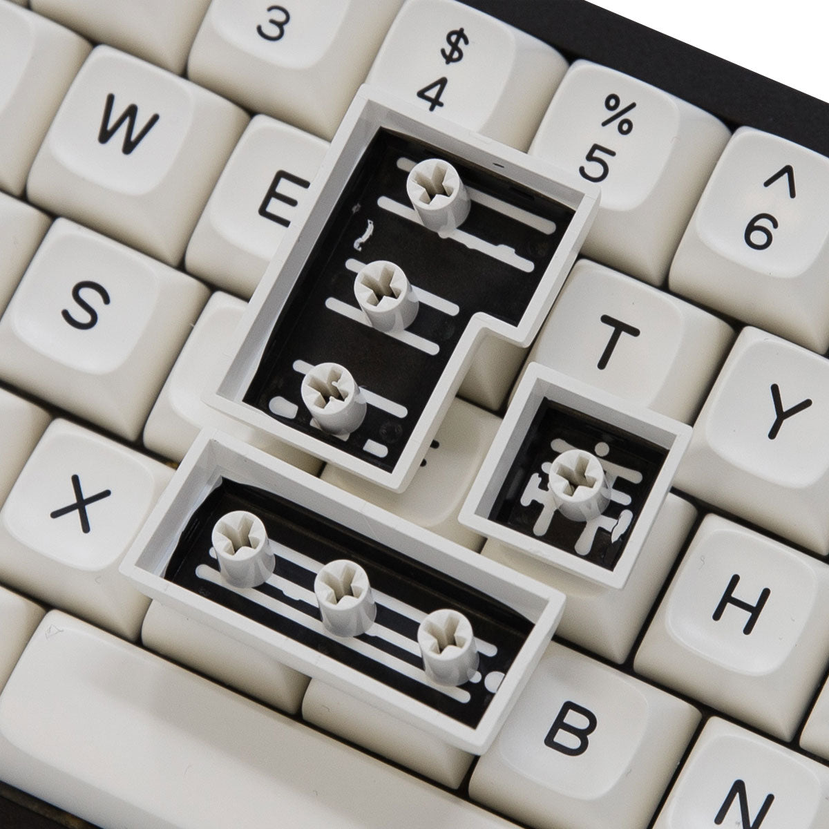 PGA Black and White Keycap Set Doubleshot ABS