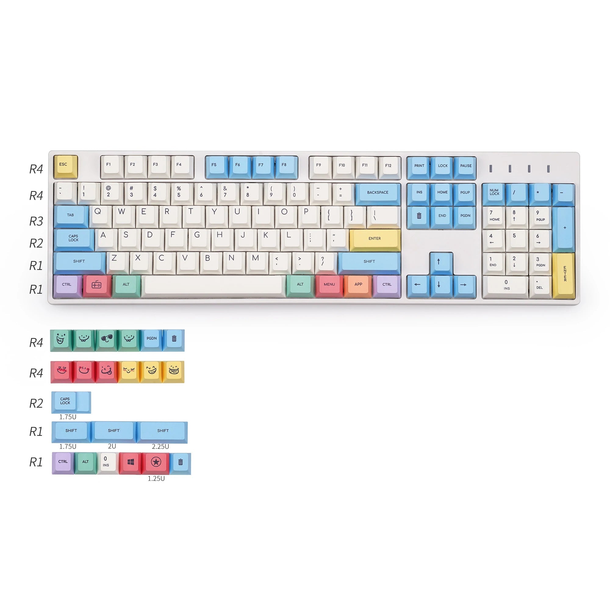 Chalk Keycap Set Dye-Sub PBT