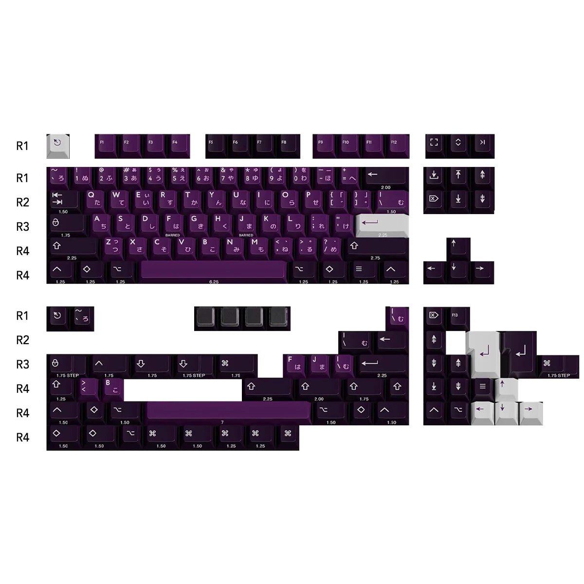 PBTfans Purpurite Keycap Set Doubleshot/Tripleshot ABS