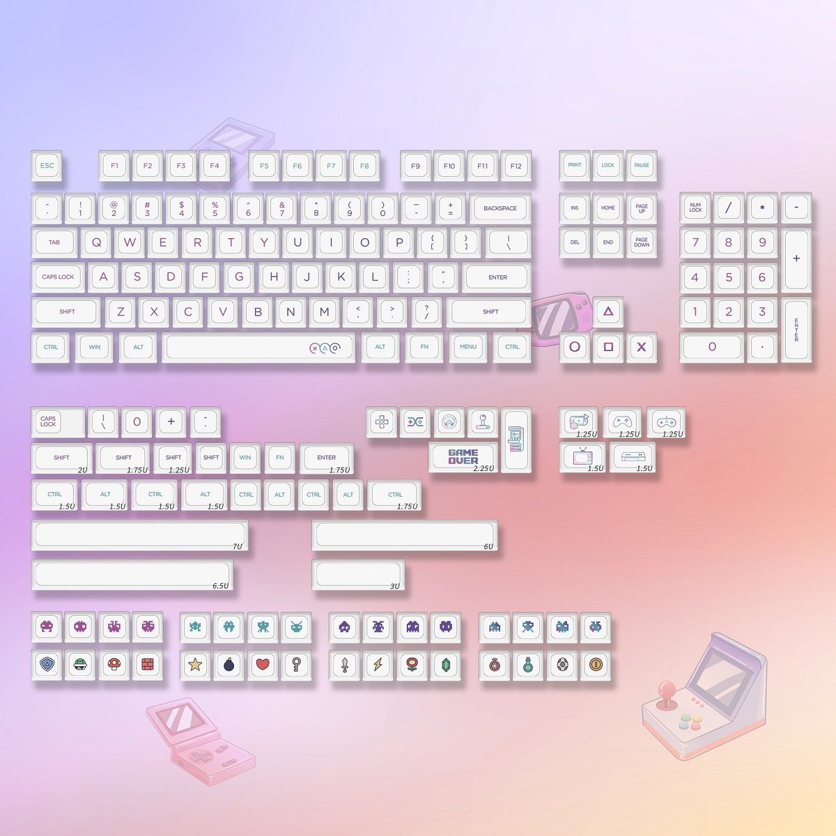 NP Electronic Game Keycap Set Dye-Sub PBT