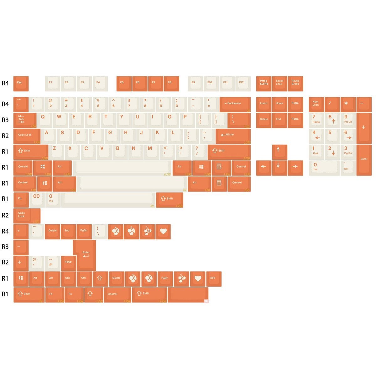 Enjoypbt Orange Creamsicle Keycap Set Doubleshot ABS