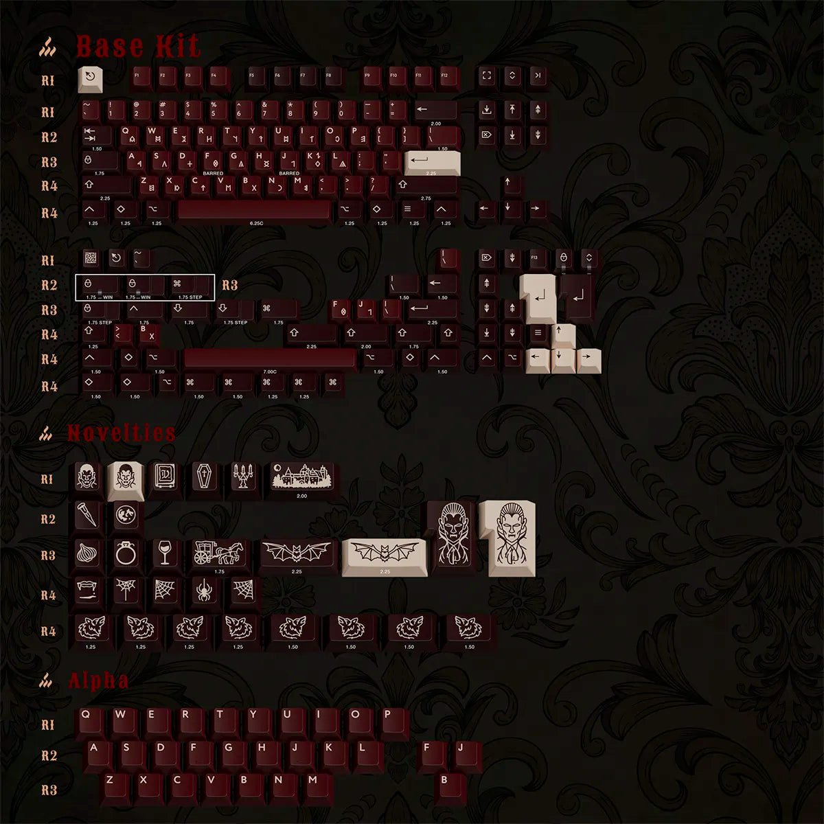 PBTfans Count Dracula Keycap Set