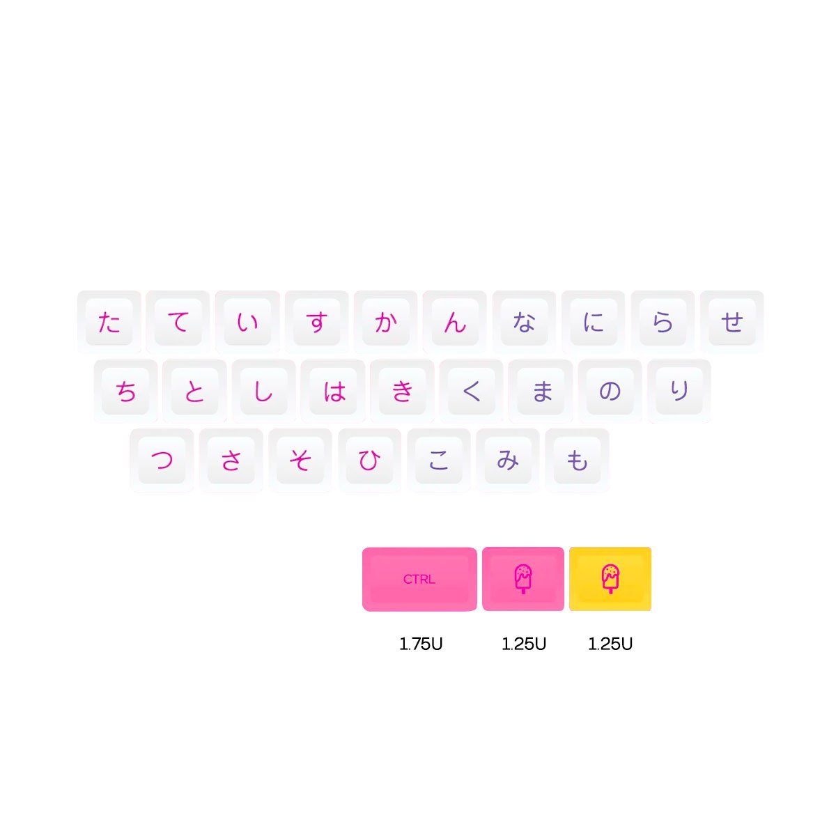 NP PBT Ice Cream Keycap Set Dye-Sub PBT