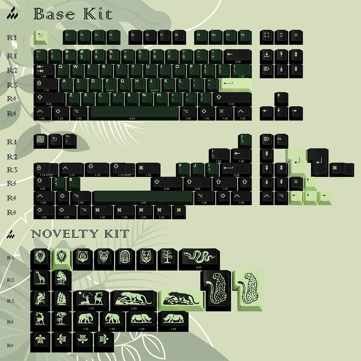 PBTfans Untamed Keycap Set Doubleshot ABS