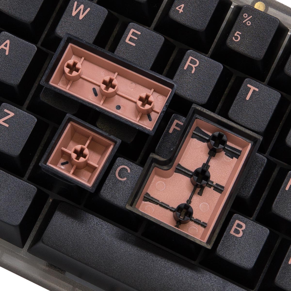 EnjoyPBT Pink on Black Keycap Set Doubleshot ABS