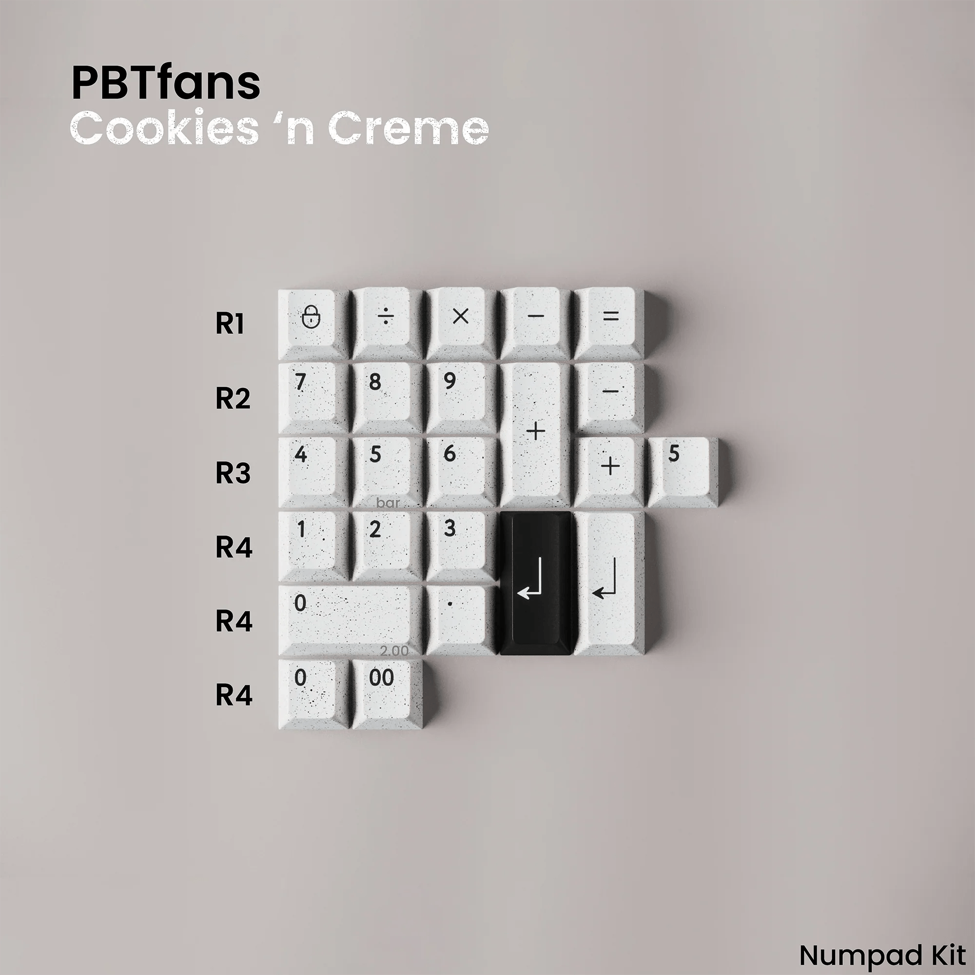 PBTfans Cookies 'n Creme Keycap Set Doubleshot ABS