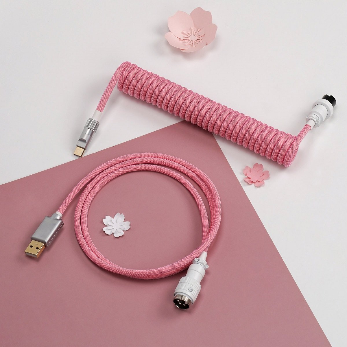 KBDfans Pink Custom Handmade USB-C Cable