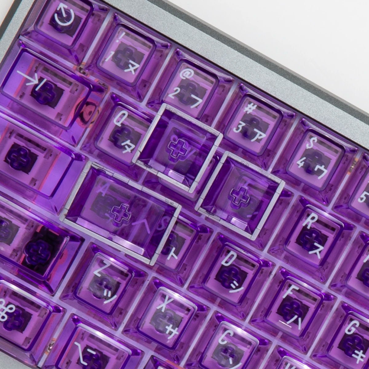 KBDfans Clear 2048 Purple Keycap Set UV Polycarbonate