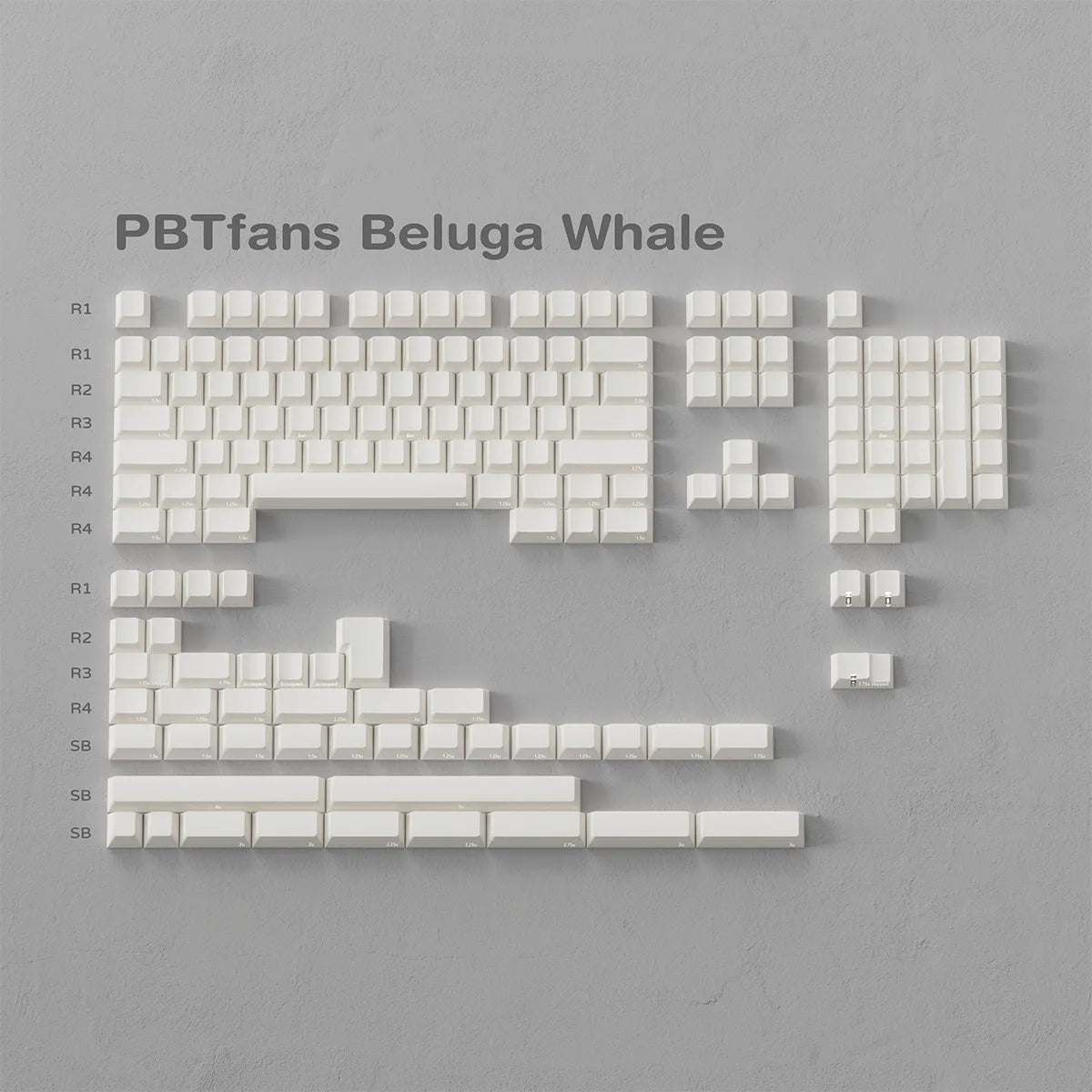 PBTfans Beluga Whale Blank Keycaps