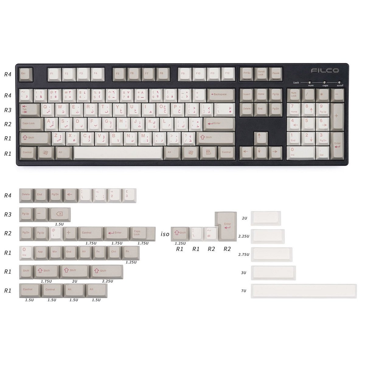 EnjoyPBT Arabic Keycap Set Dye-Sub PBT