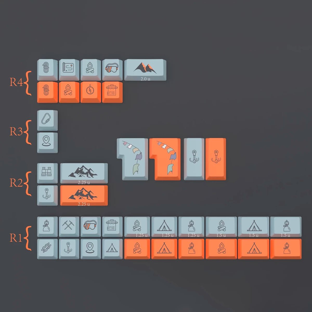 EPBT Flaming Ice Keycap Set Dye-Sub PBT