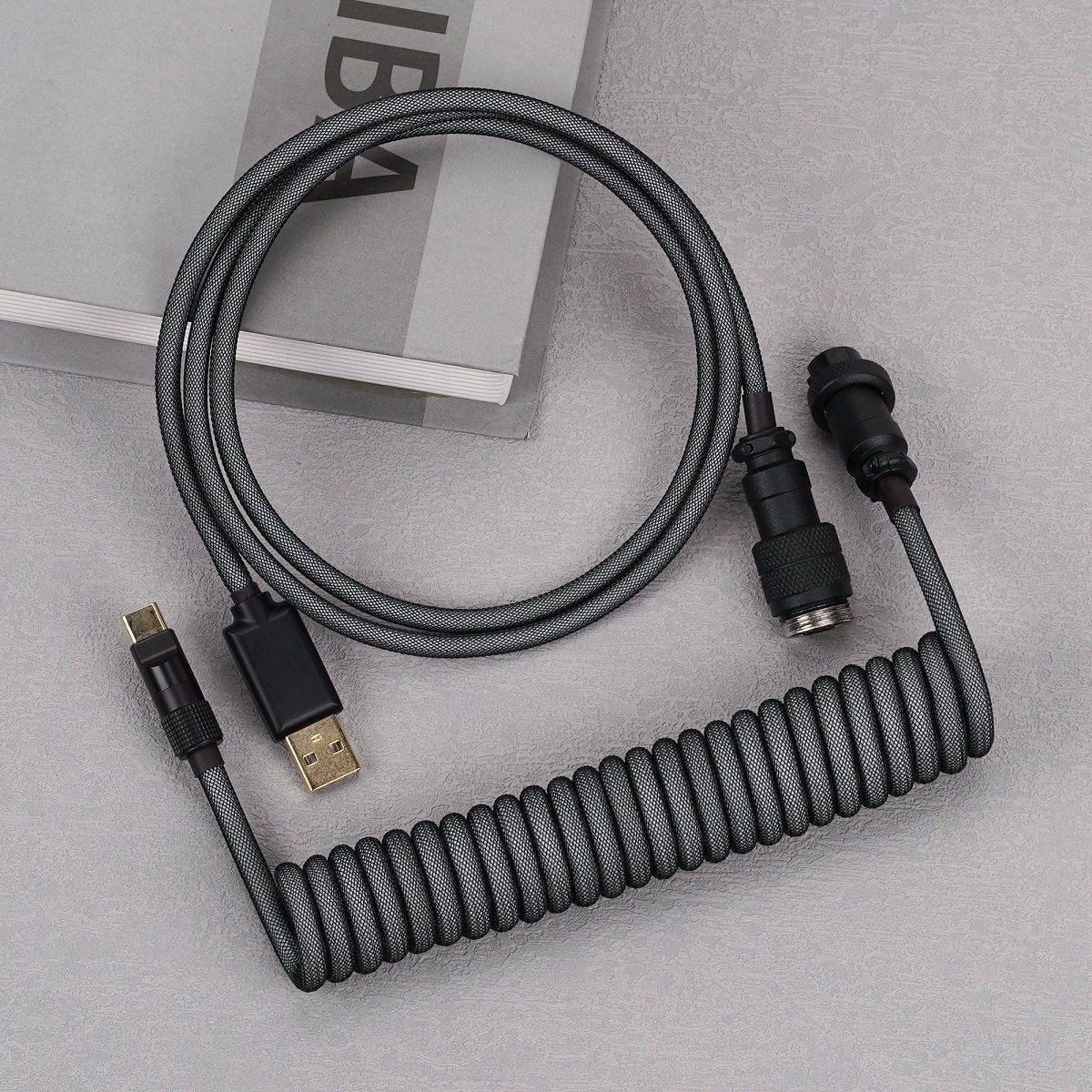 KBDfans Grey Black Handmade USB-C Cable