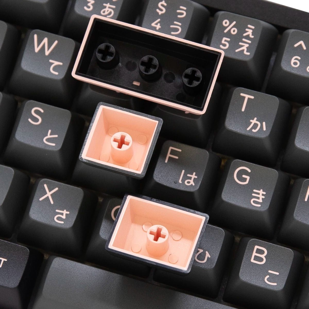 Akko Black & Pink Hiragana Keycap Set Doubleshot PBT