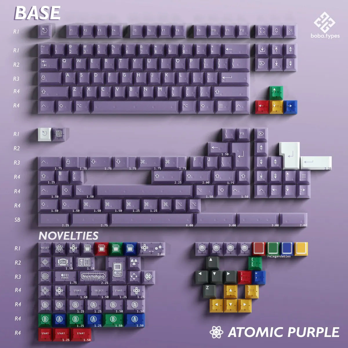 PBTfans Atomic Purple Keycaps