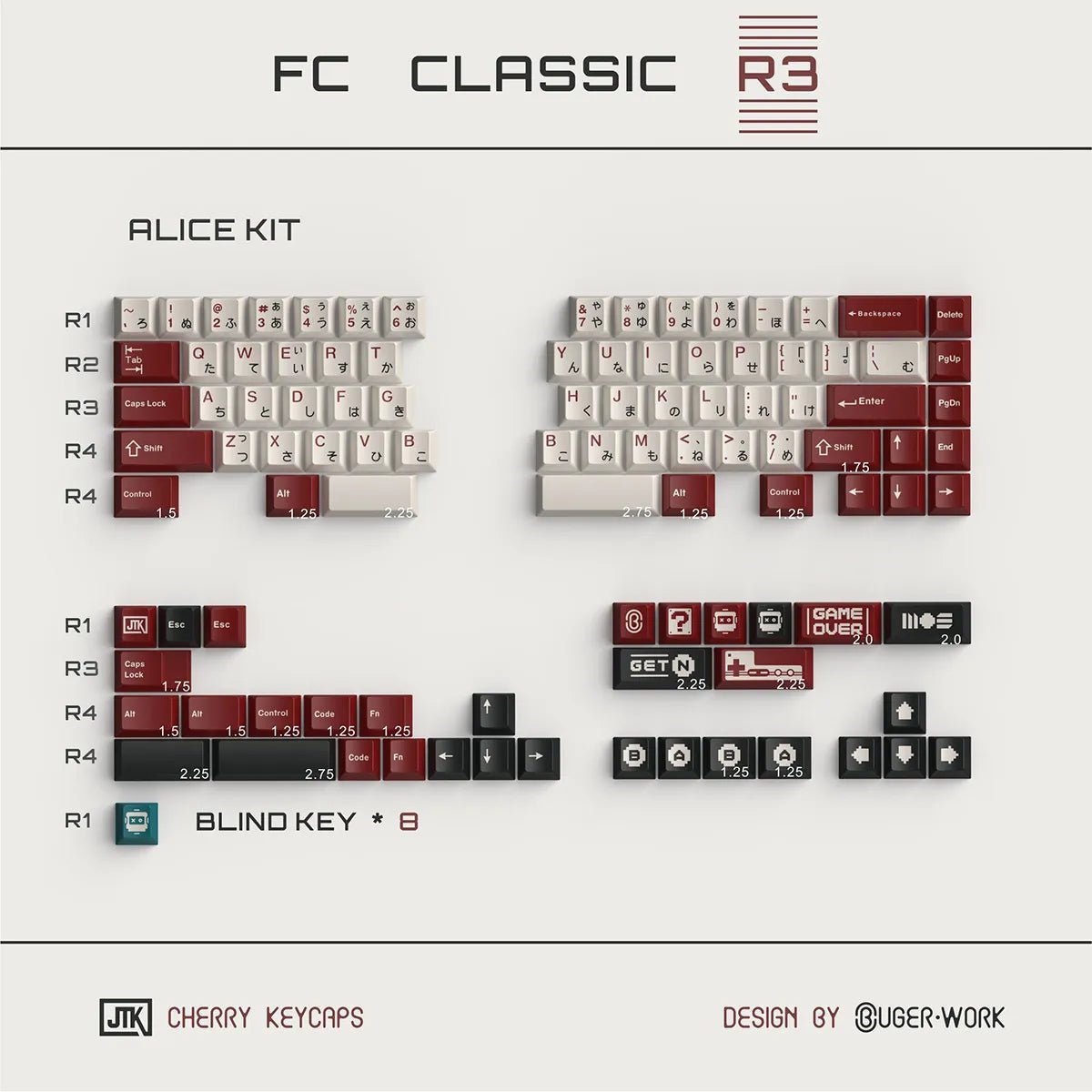 JTK Classic FC R3 Keycap Set