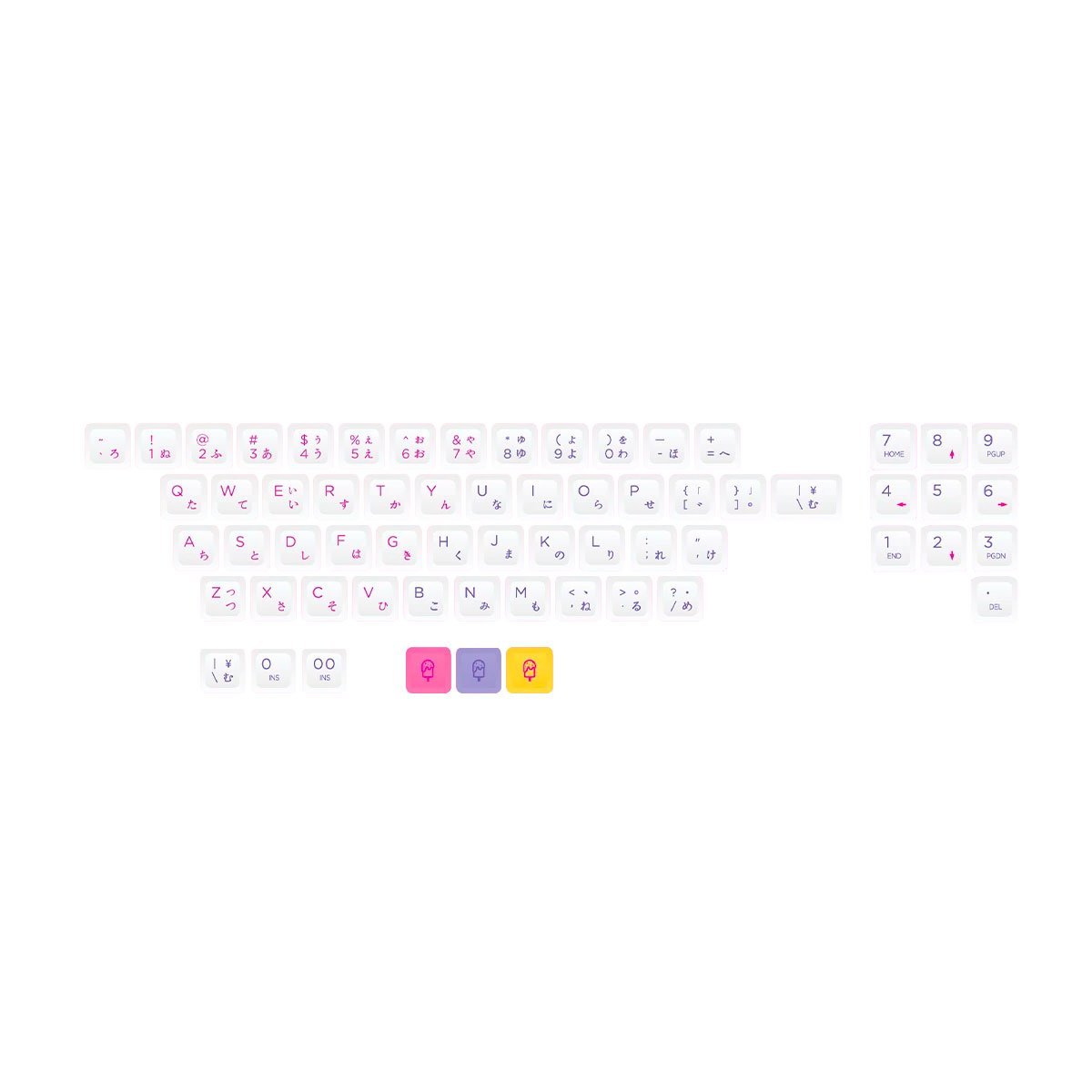 NP PBT Ice Cream Keycap Set Dye-Sub PBT