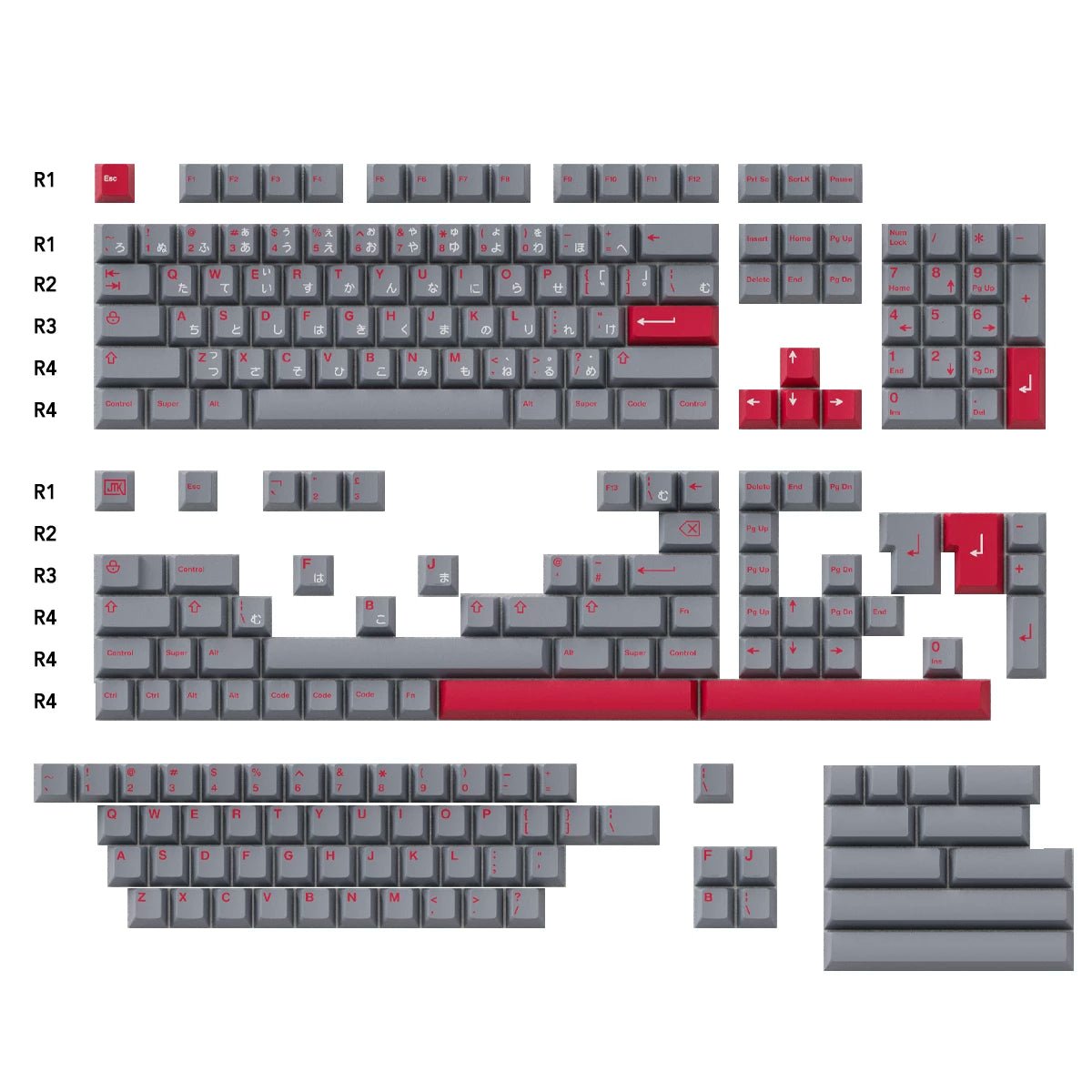 JTK Shuten-Doji Keycap Set Double/Tripleshot ABS