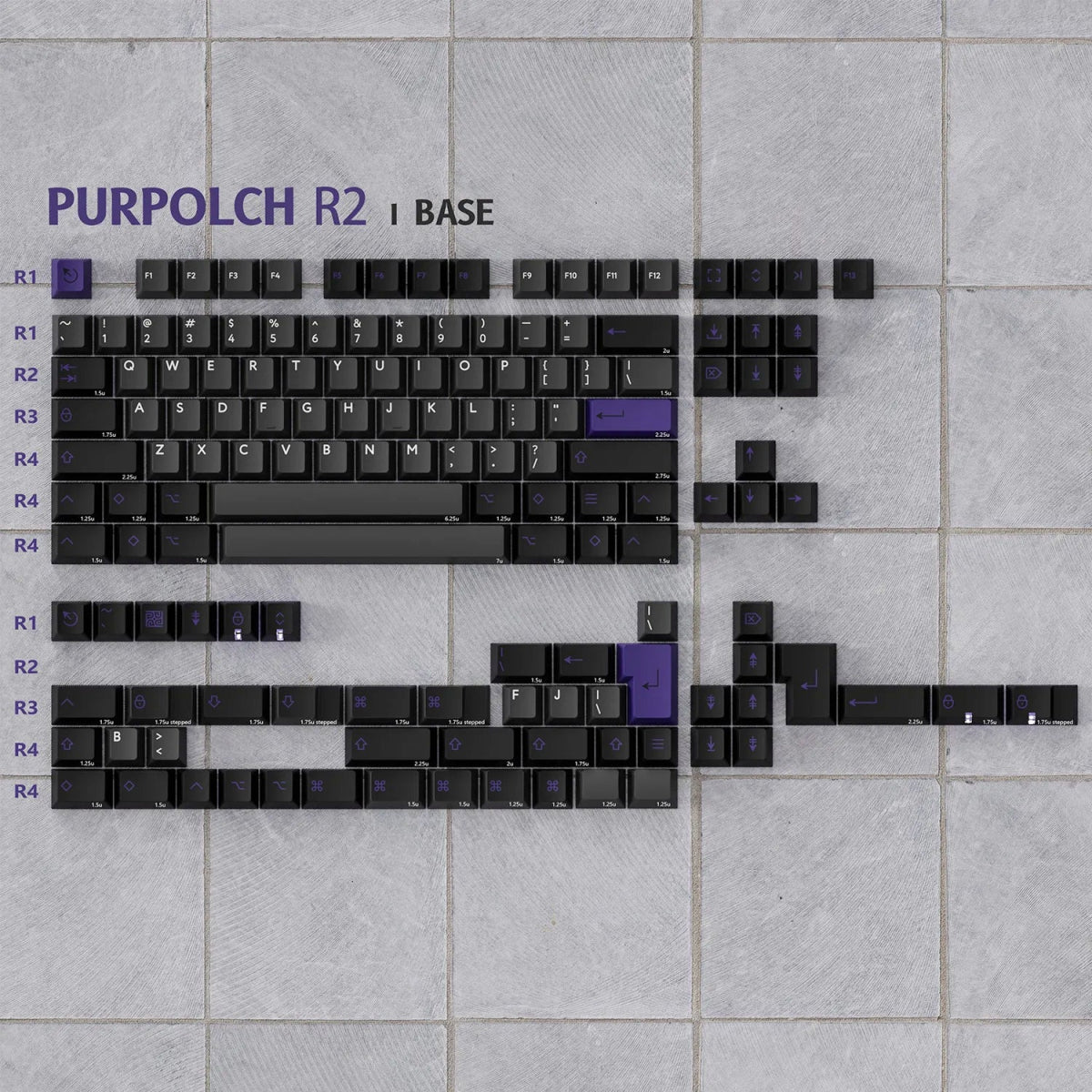 PBTfans Purpolch R2 Keycap Set Doubleshot PBT