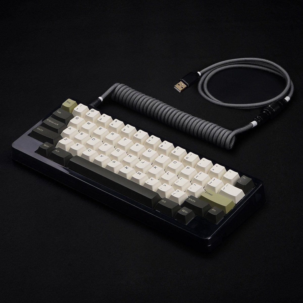 KBDfans Black Grey Handmade USB-C Cable