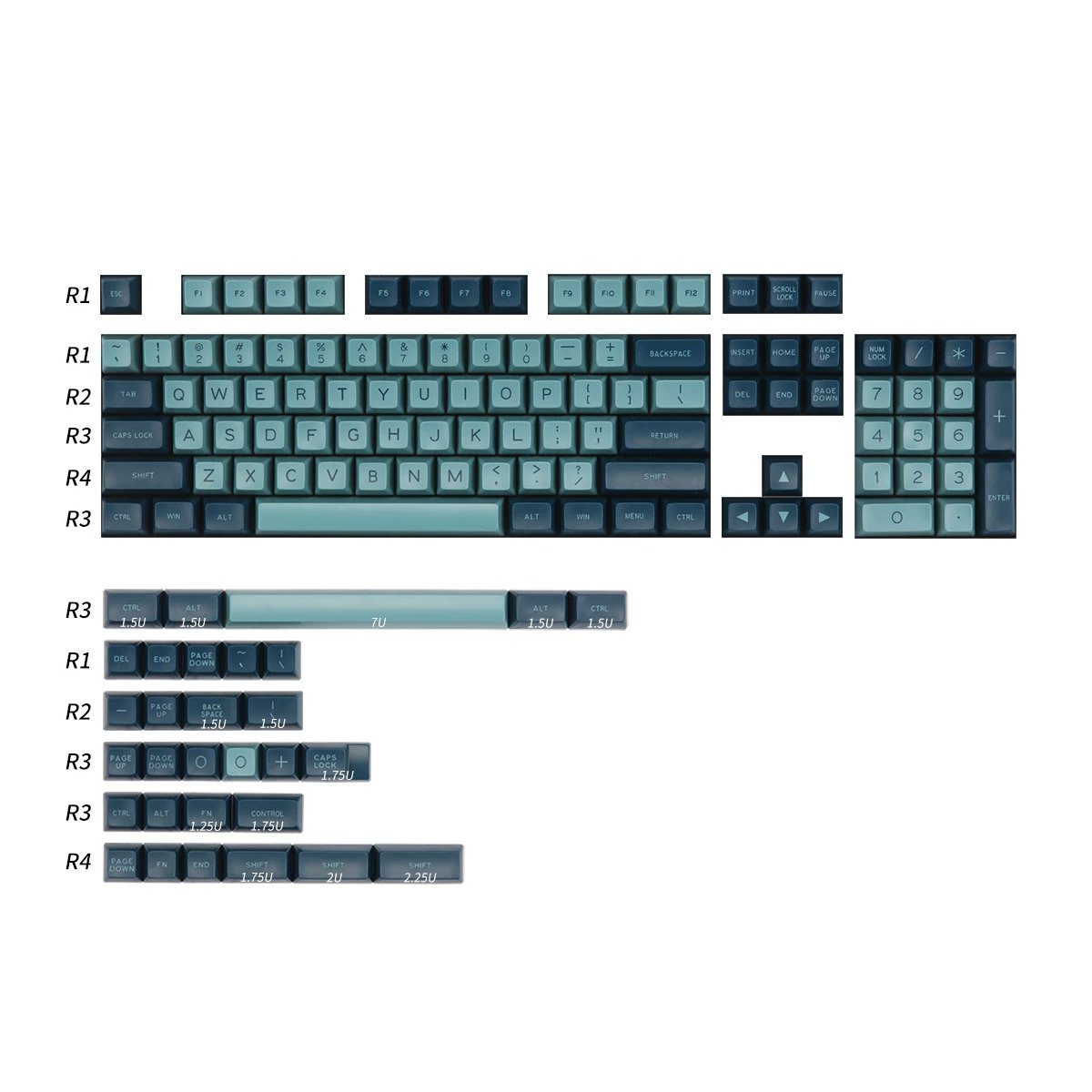 Maxkey SA Dark Night Keycap Set Doubleshot ABS