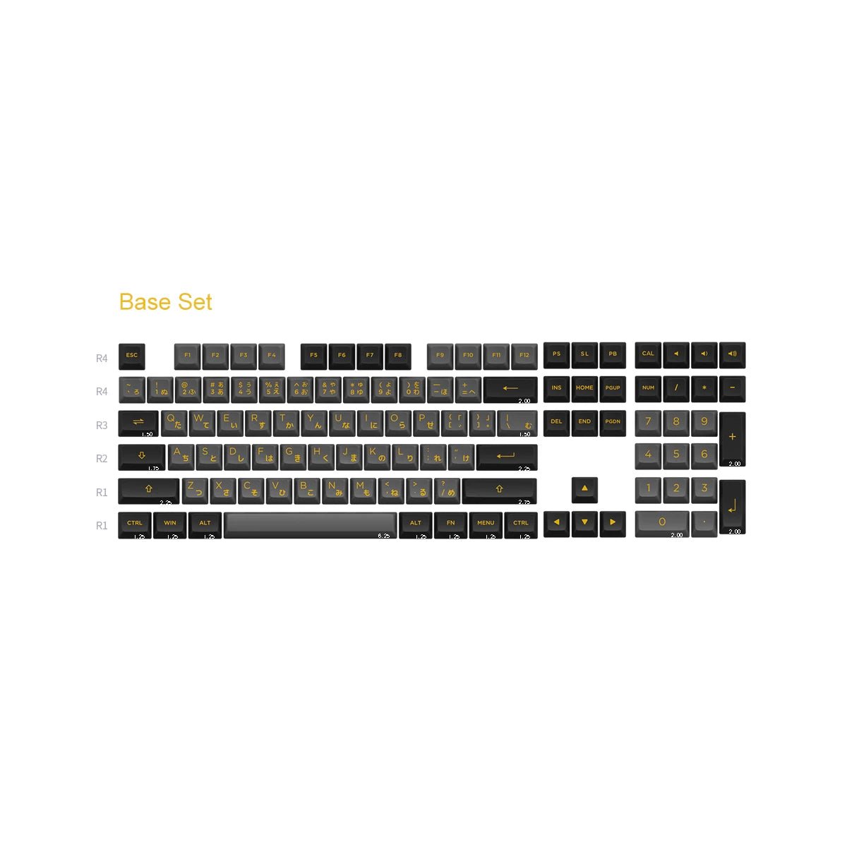 Akko Black & Gold Keycap Set Doubleshot PBT