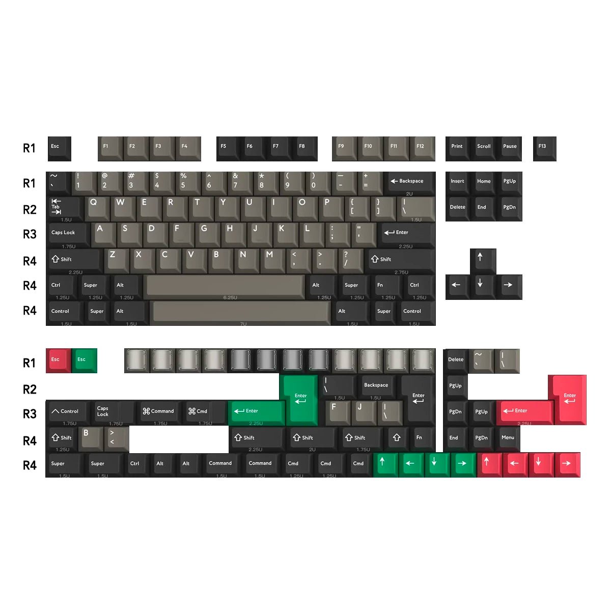 PBTfans Dolch Keycap Set Doubleshot PBT