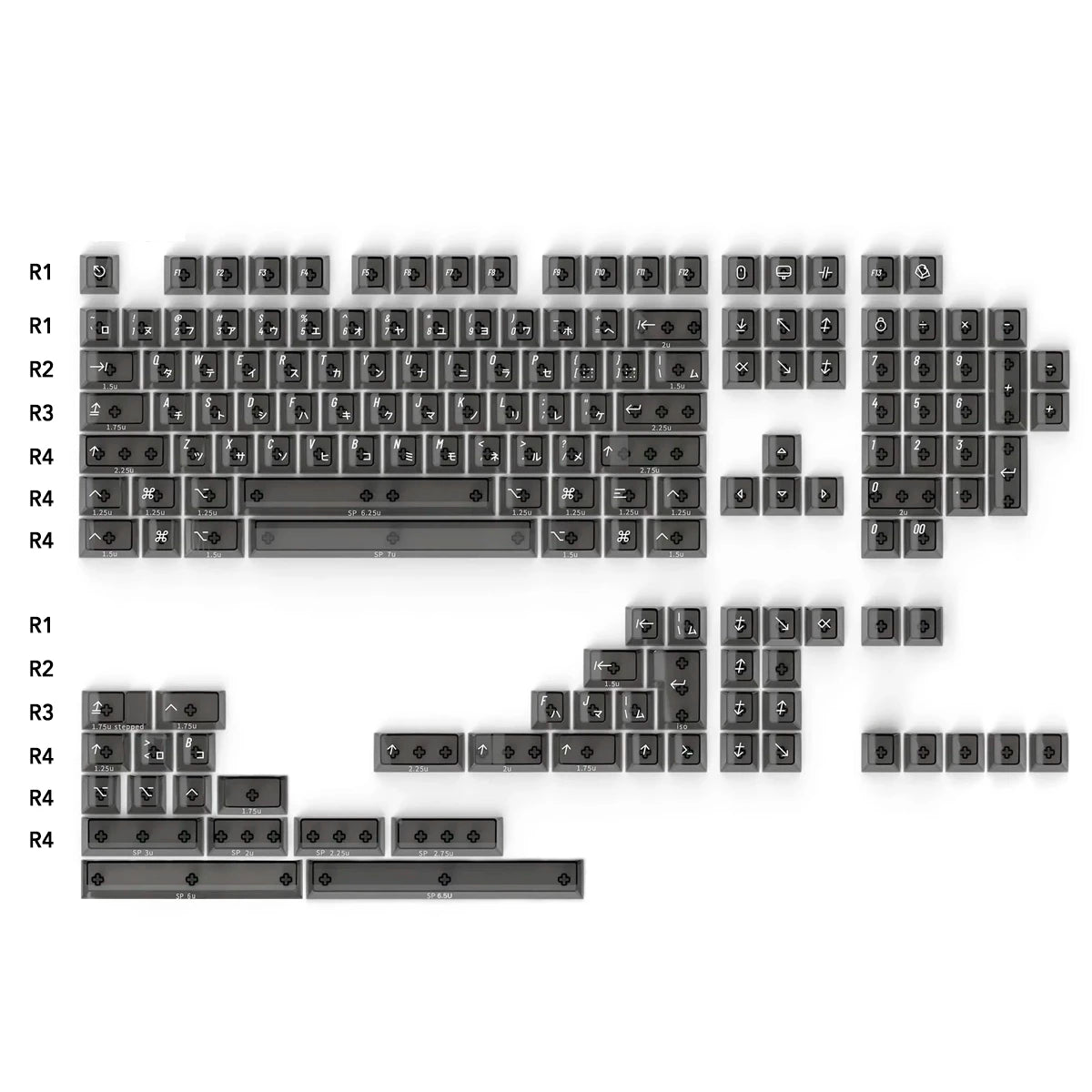 BIIP Clear 2048 Keycap Set UV Polycarbonate