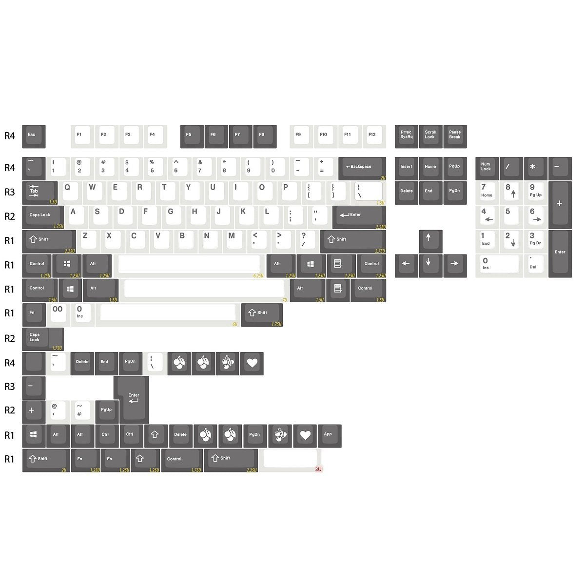 EnjoyPBT Charcoal Keycap Set Doubleshot ABS