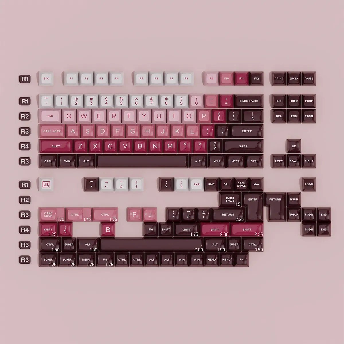 JTK HSA Rouge Keycap Set