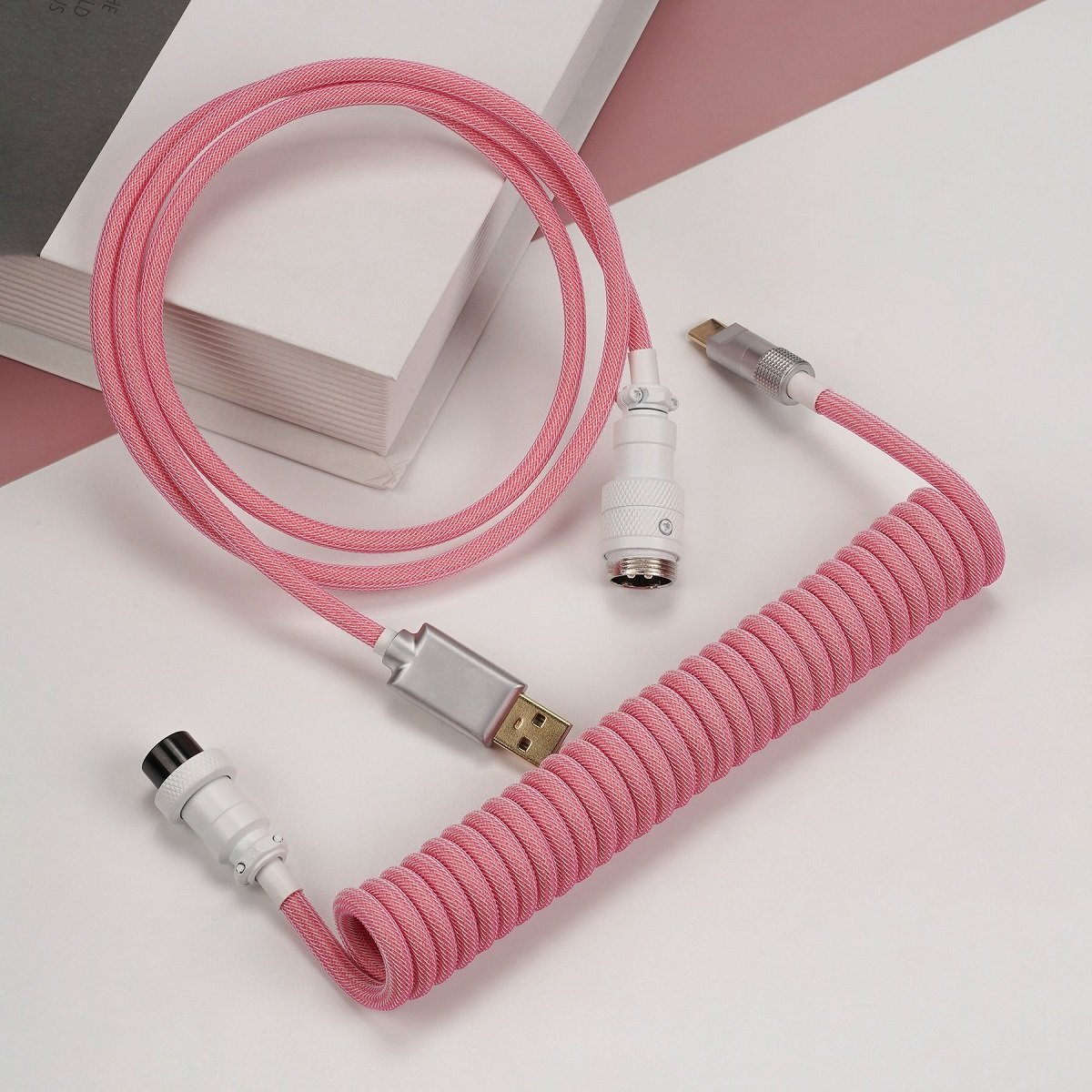 KBDfans Pink Custom Handmade USB-C Cable