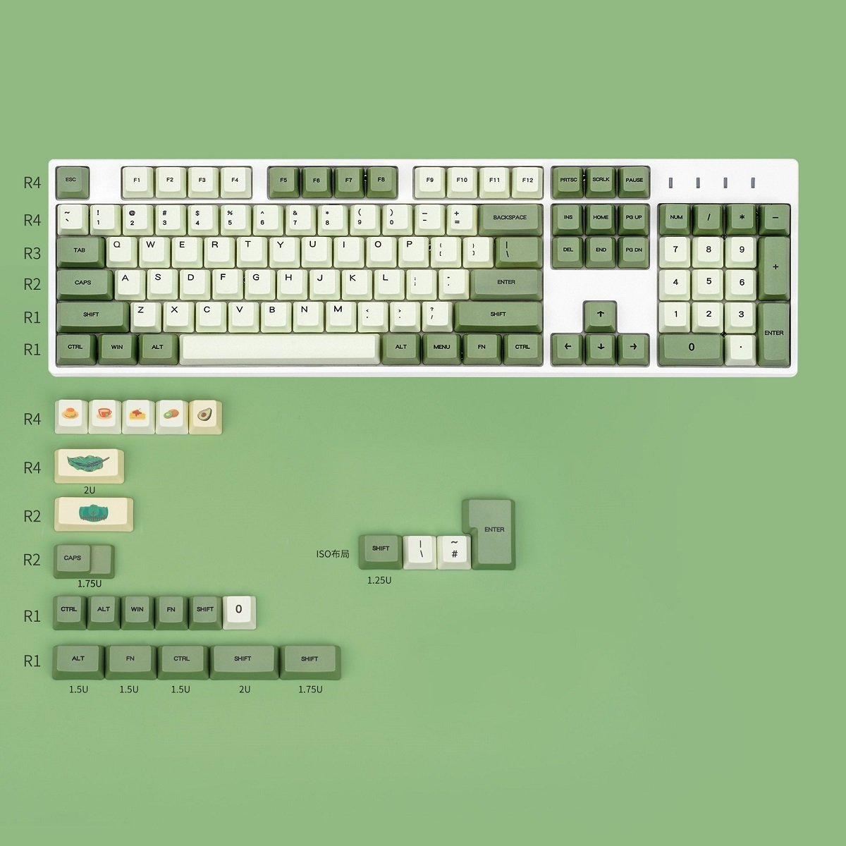 KBDfans Matcha Keycap Set Dye-Sub PBT