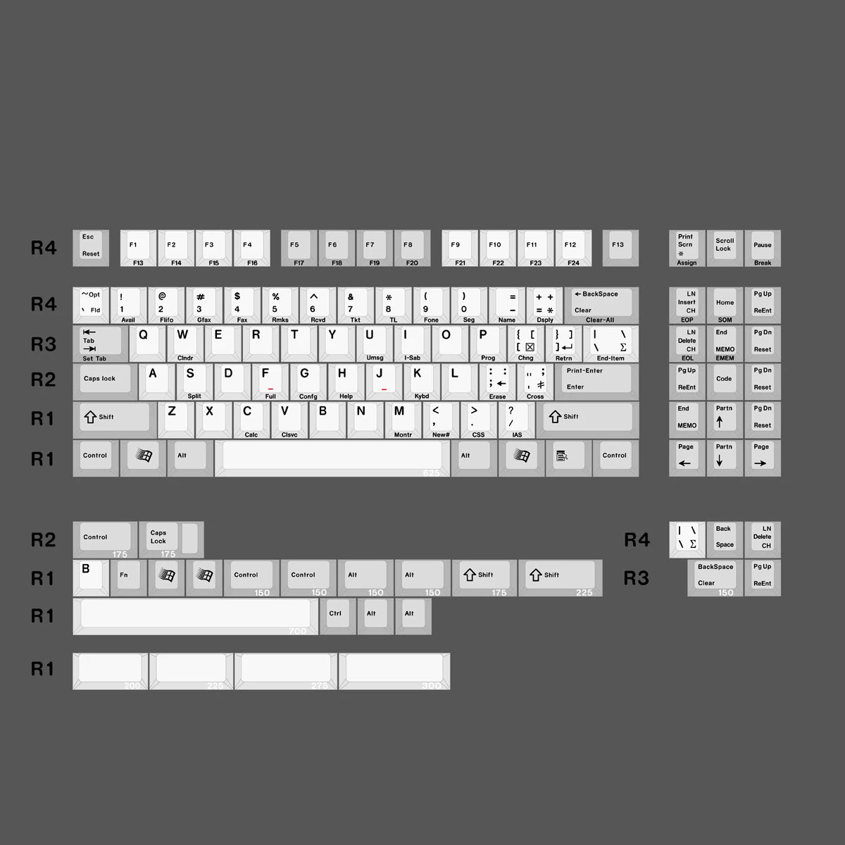 JC Studio Desko Black Keycap Set Dye-Sub PBT