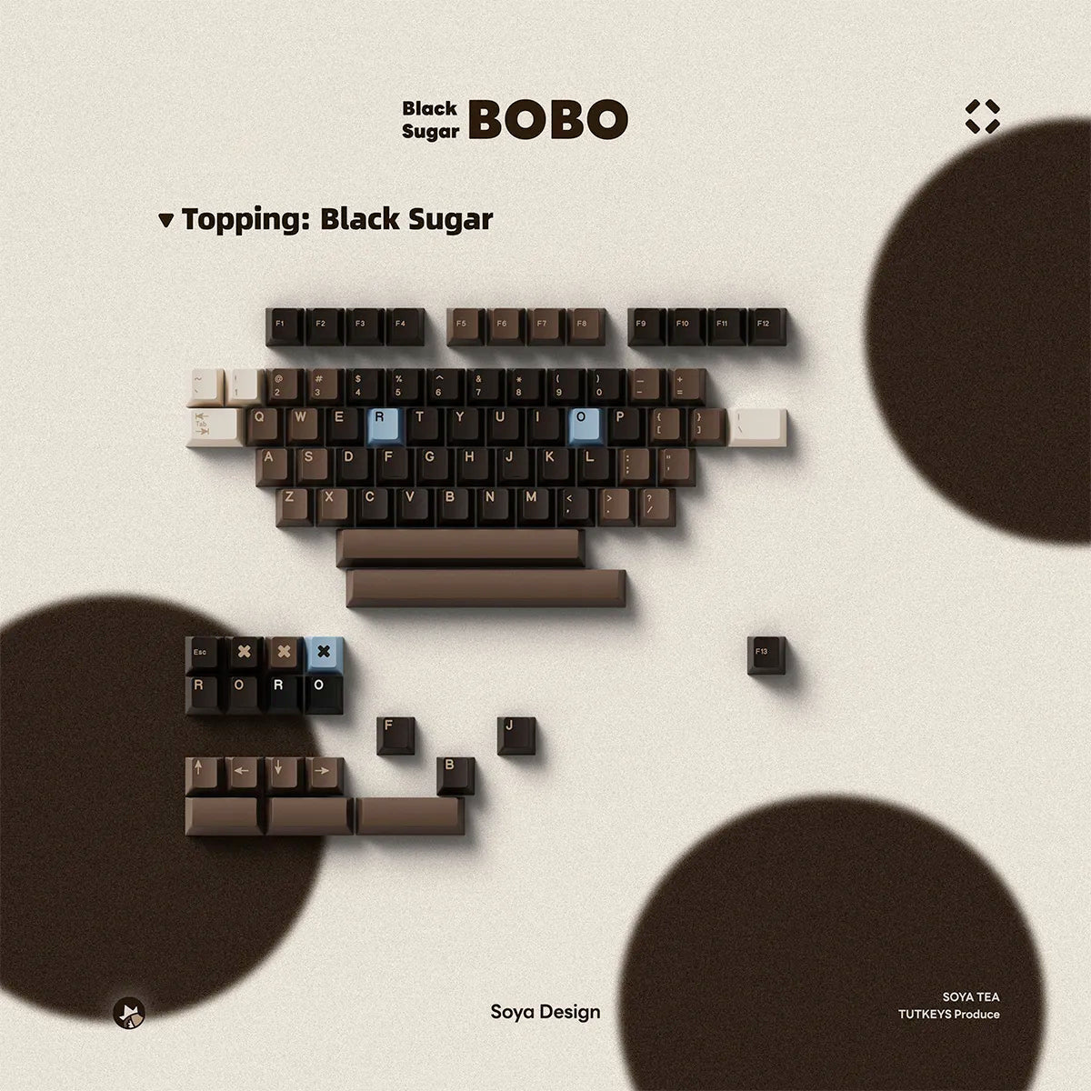 TUT Black Sugar Bobo Keycaps