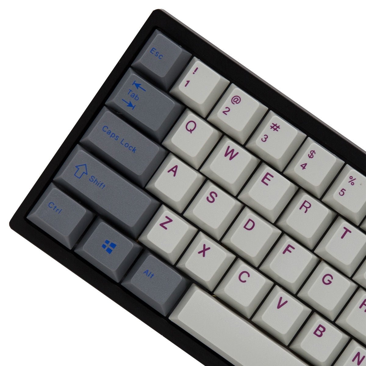 EnjoyPBT Grey White Keycap Set Doubleshot ABS