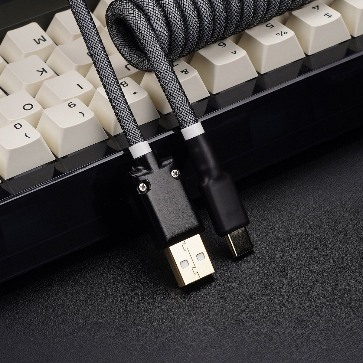 KBDfans Black Grey Handmade USB-C Cable